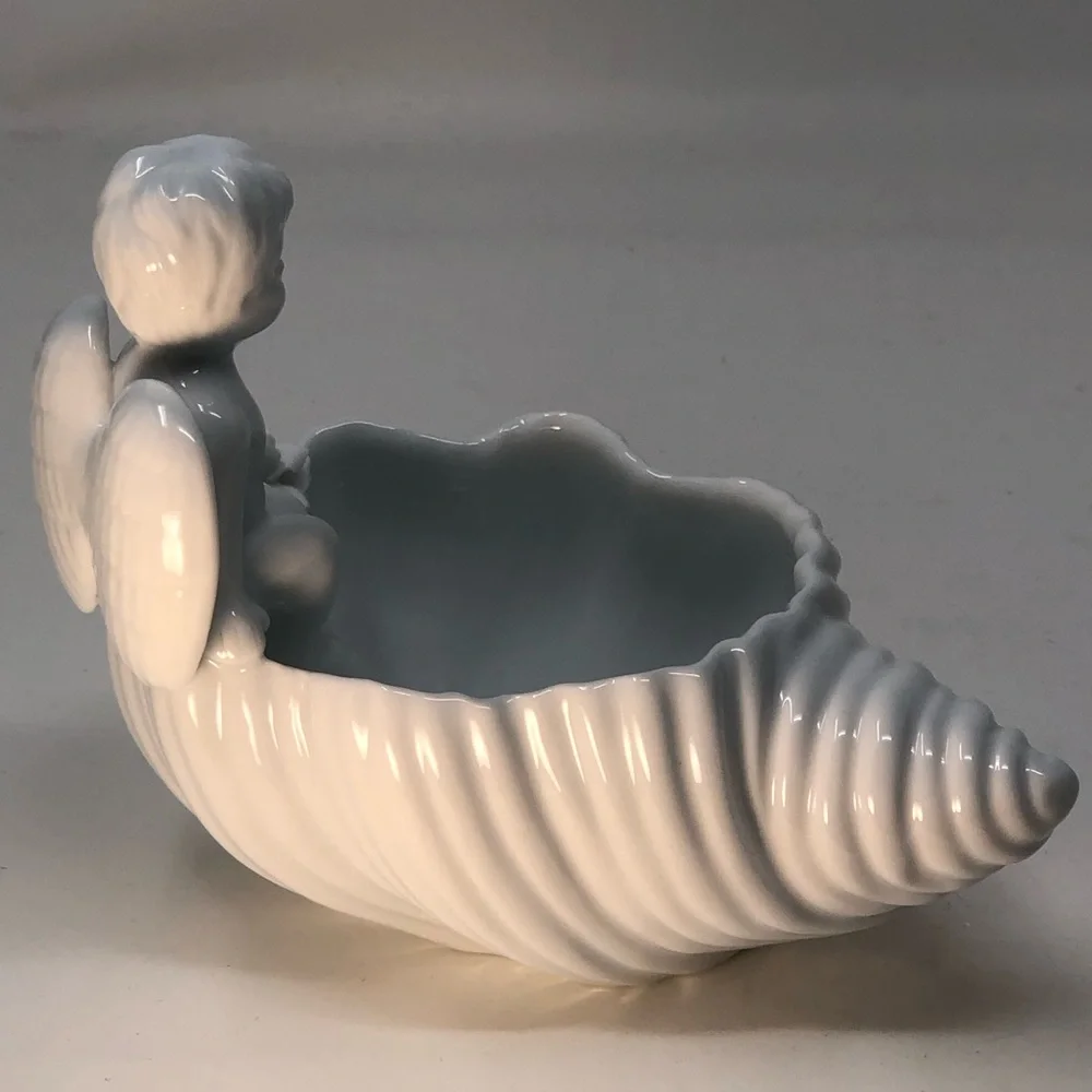White Ceramic Angel Planter